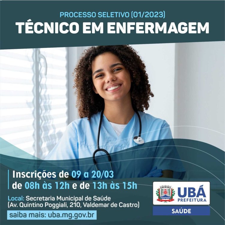 Ubá: Oportunidade de Emprego - Técnico de Enfermagem