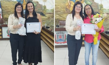 Vereadora Aline entrega Moção a duas profissionais da Enfermagem na Câmara Municipal de Ubá