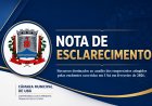 Câmara de Ubá emite nota oficial e esclarece destinação de recursos para empresários atingidos pelas enchentes